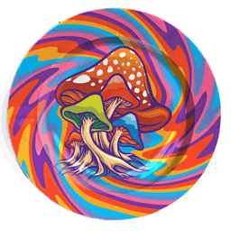 Mushroom/Swirl Tin Ashtray
